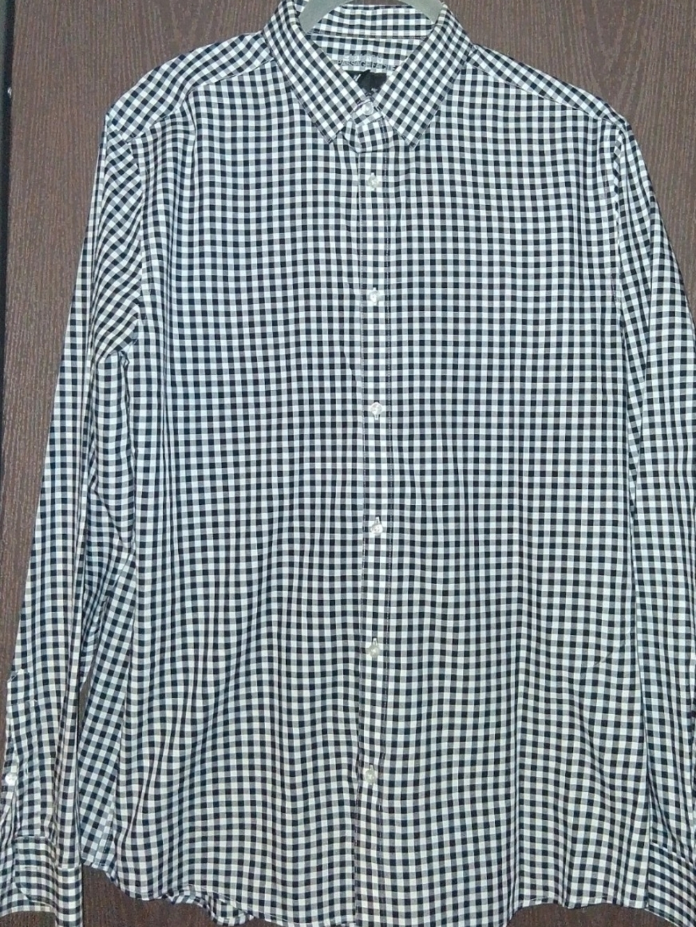 H&M Black and White Gingham Button-Down Shirt